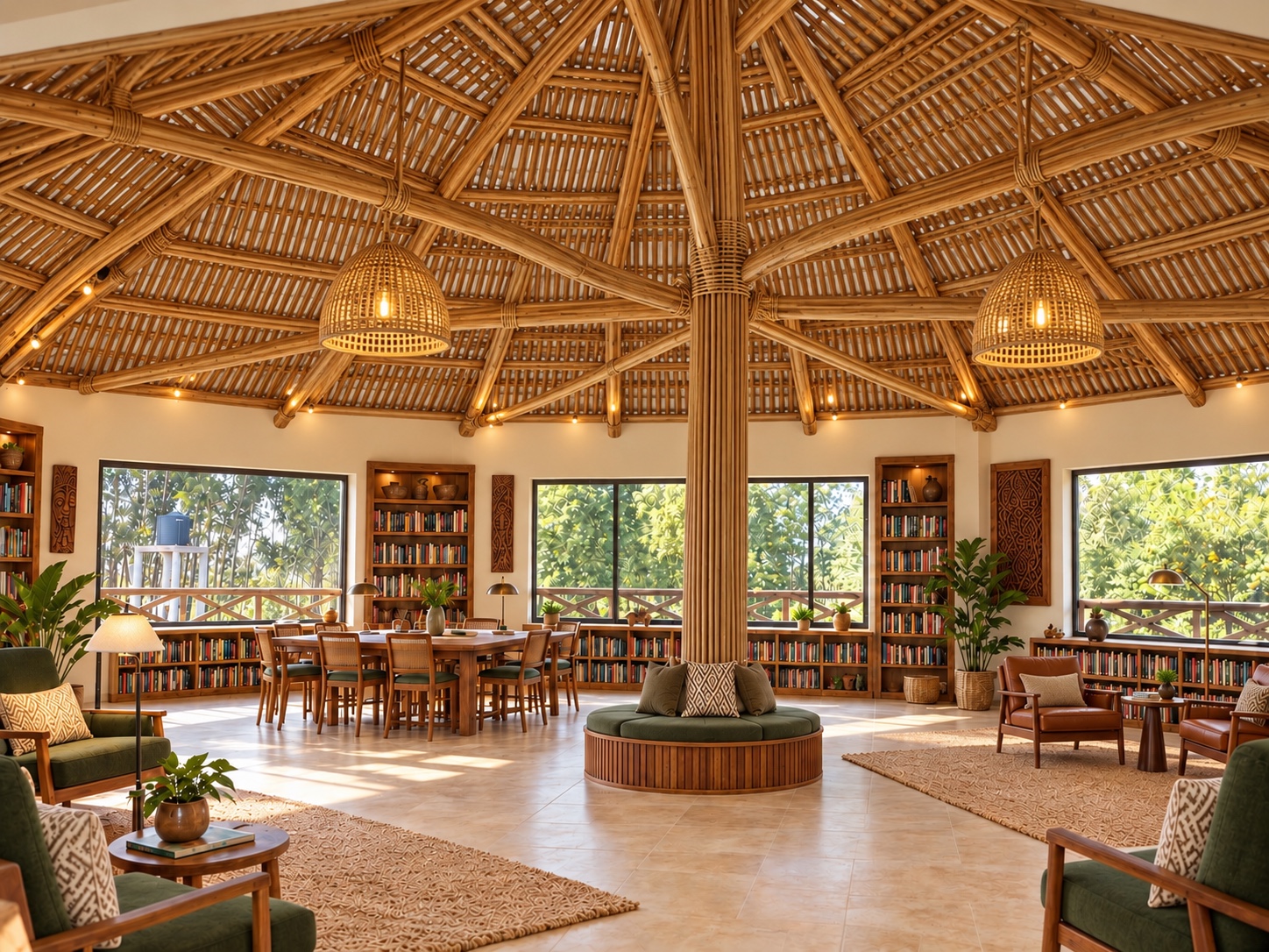 Private library with reading and writing space